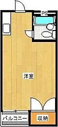 スズランハイツ中石原 ワンルームの間取図画像