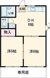 マイヴィラA 2DKの間取図画像