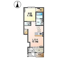 仮)ユニヴァリィII鶴田町新築アパート 1LDKの間取図画像
