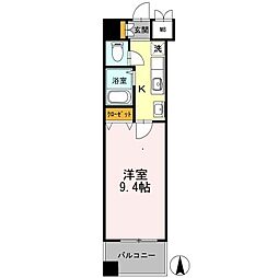 カスタリア志賀本通 1Kの間取図画像
