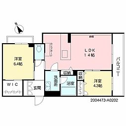 シャーメゾンエストママ 2LDKの間取図画像