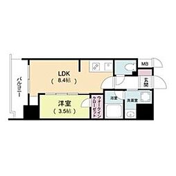 ルネフラッツ松屋町駅前 1LDKの間取図画像