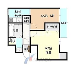 レジェンド2 1LDKの間取図画像