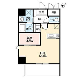 ONLY ONE 神戸三田 1LDKの間取図画像