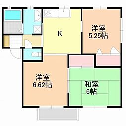 フレアレザン中林E 3Kの間取図画像