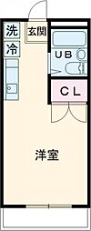 エメラルドハイツ ワンルームの間取図画像