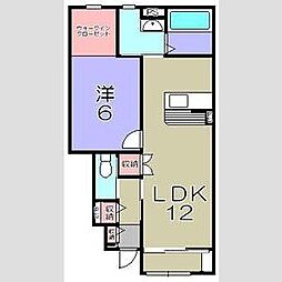 守山市伊勢町アパート 1LDKの間取図画像