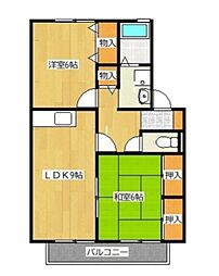 グレースウエストヒルズA 2LDKの間取図画像