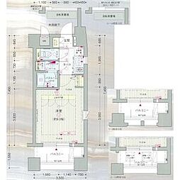 エステムプラザ新宿プレミアムEX 1Kの間取図画像