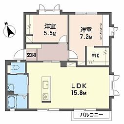 フレグランス日詰D 2LDKの間取図画像