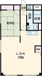 メゾン・ド・アルカシェール 1LDKの間取図画像