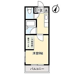 ウイングパレス飯塚 1Kの間取図画像