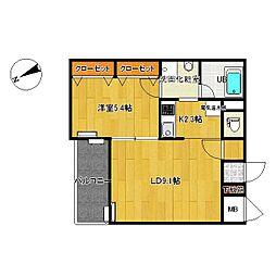 レガーロ旭町 1LDKの間取図画像