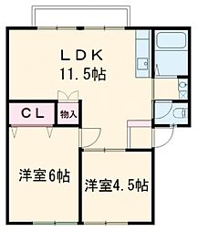 ウィンディアA 2LDKの間取図画像