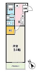 キャメル越谷3 1Kの間取図画像