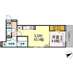 D Paina あざみ野I 1LDKの間取図画像