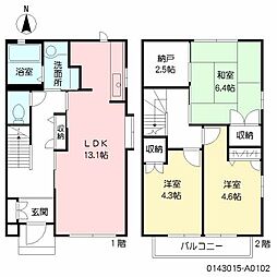 グランバリエすみれが丘 3LDKの間取図画像
