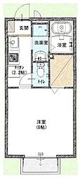 祖谷形の杜三番館 1Kの間取図画像
