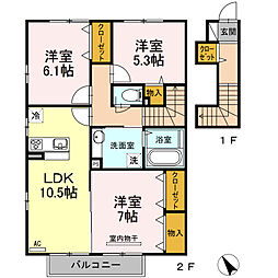 エルグレイスB 3LDKの間取図画像