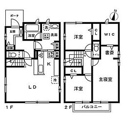 富士見市鶴瀬東 賃貸戸建 3LDKの間取図画像
