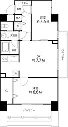 T'sgarden西八王子WEST 2DKの間取図画像