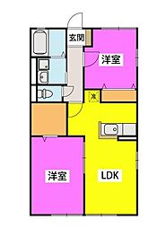 ロイヤルバンク1 2LDKの間取図画像
