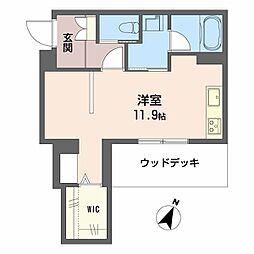 南浜田レジデンス ワンルームの間取図画像