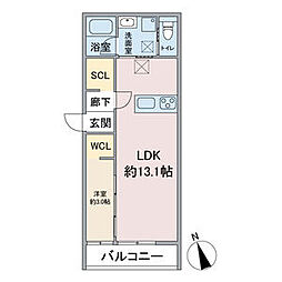 (仮称)リブレ名西一丁目 1LDKの間取図画像