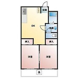 LIBERTY 2DKの間取図画像