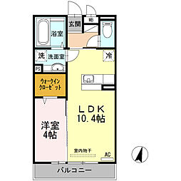 コーポ・ルポ・S 1LDKの間取図画像