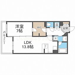 グレンパーク梅田北 1LDKの間取図画像