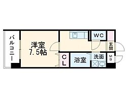 アーバニズム大江 1Kの間取図画像
