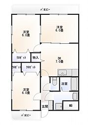 スカイヒルズマンション 3DKの間取図画像