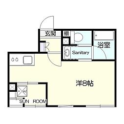 HAKU ワンルームの間取図画像