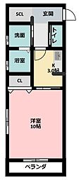 BELLTREE 1Kの間取図画像