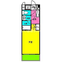 フィンリー大濠ベイウエスト 1Kの間取図画像