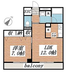 市原市白金町3丁目マンション 1LDKの間取図画像