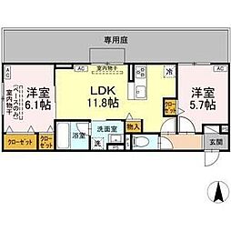 Premurosa 2LDKの間取図画像