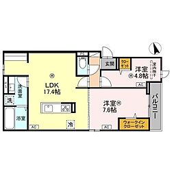 D's北条宮の町 2LDKの間取図画像