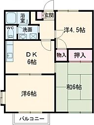 ウエストハイマー 1階3DKの間取り