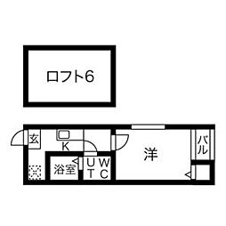 アルテーシア 1階1Kの間取り