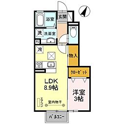 セジョール北鴻巣 1LDKの間取図画像