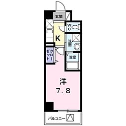 サンリバーアイランド 1Kの間取図画像