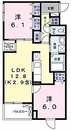 ガーデンヒルズ 2LDKの間取図画像