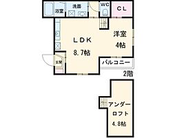 北斗館 1階1LDKの間取り