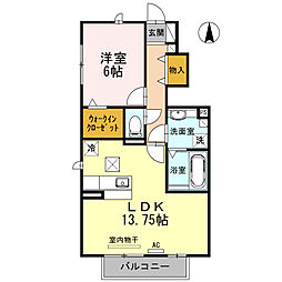 Ｐｉａｃｅｒｅ 1階1LDKの間取り