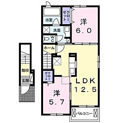 ラフォーレ5A 2LDKの間取図画像