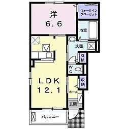 ルーラルハウス4 1LDKの間取図画像