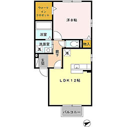 ドゥ・プランタン 2階1LDKの間取り