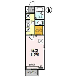 セジュール清風II 1階1Kの間取り